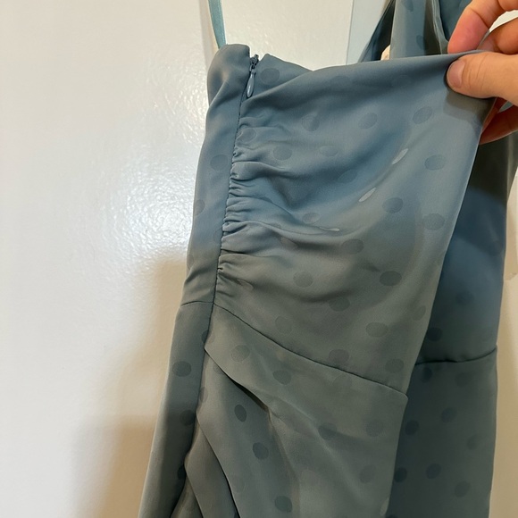 FAVORITE DAUGHTER The Singles Table One Shoulder Column Gown Slate Blue - Picture 7 of 13